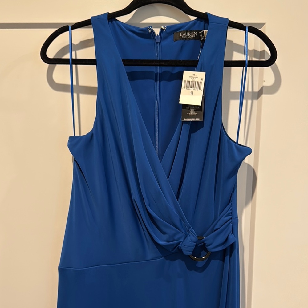 Polo by Ralph Lauren Blue Sheath Midi Cocktail Dress